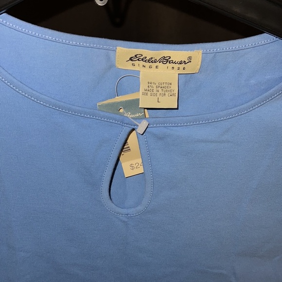 Eddie Bauer keyhole top blue nwt L - Picture 2 of 4